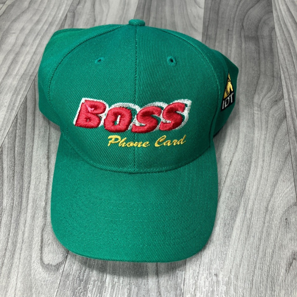IDT 6 Panel‎ Baseball Cap Mens Green Embroider BOSS Phone Card Adjustable Hat